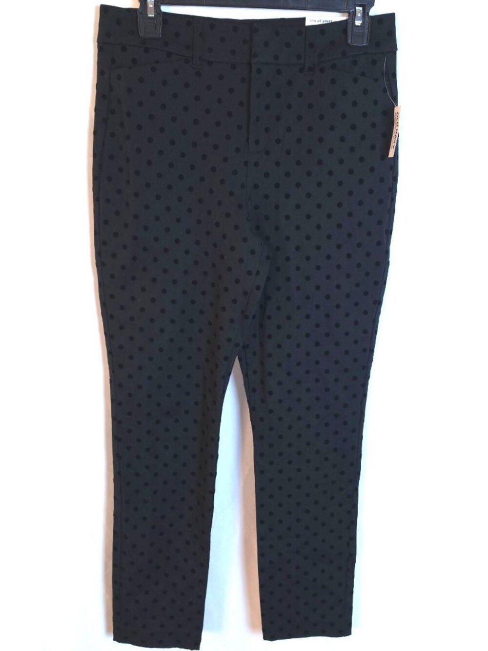 Old Navy Pixie Skinny Ankle Pants Size 6 Black Polka Dot High Waist NWT